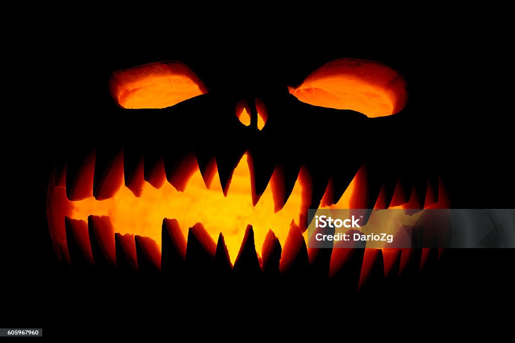 Scary Halloween Abóboras - Foto de stock de Assustador royalty-free