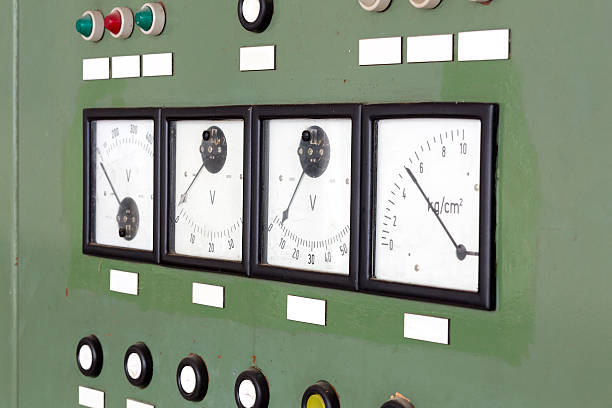 istock Measuring equipment in an old control cabinet 605969130