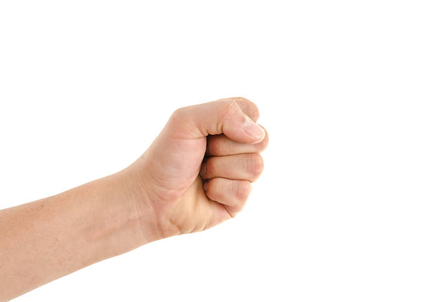 istock Caucasian white male hand showing a hand sign 605972964