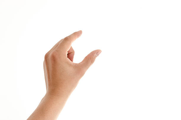 istock Caucasian white male hand showing a hand sign 605973196