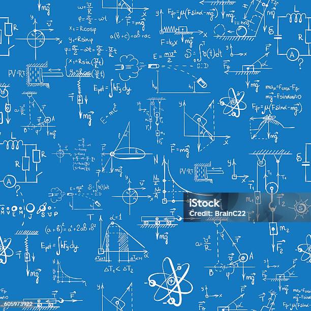 Seamless Formula Patter Stock Illustration - Download Image Now - Mathematical Symbol, Mathematical Formula, Mathematics