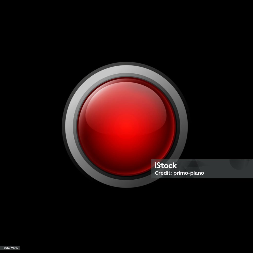Bog Red Button Big Red Button Vector Illustration Stock Illustration - Download Image ...