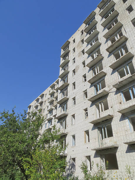istock Abandoned multistory building in Ukraine 605978400