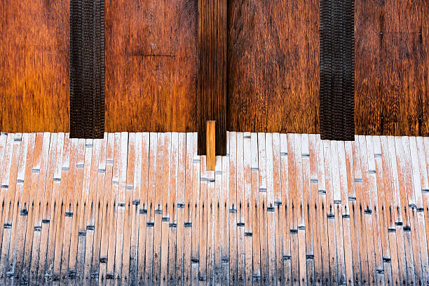 祇園京都の伝統木日本家の壁の詳細 - 祇園 ストックフォトと画像