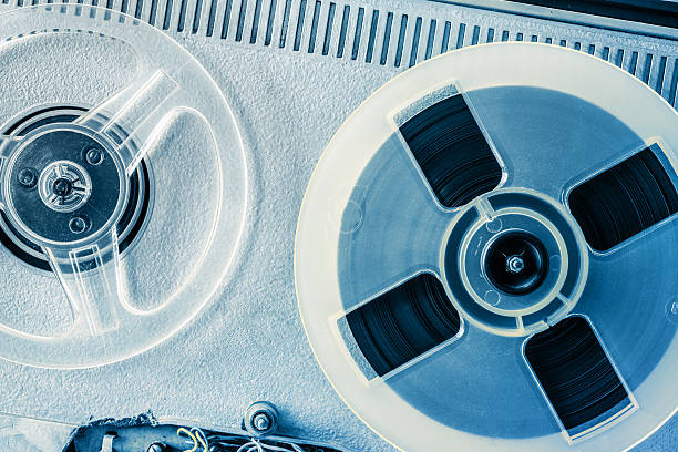istock Old reel tape recorder in toning 605982416