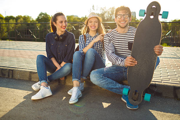 istock Smiling friends having fun outdoors 605983098