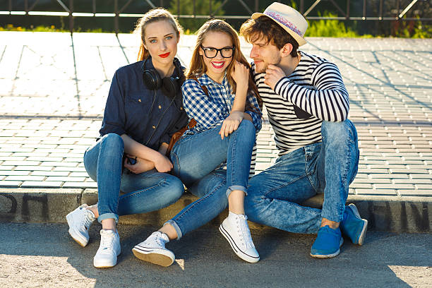 istock Smiling friends having fun outdoors 605983292