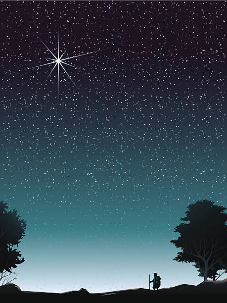 istock adventurer watch starlight in forest at night poster 605984716