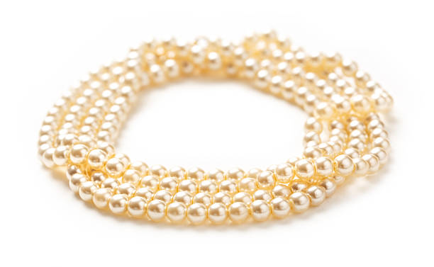 istock White pearl necklace of many strings 605987346