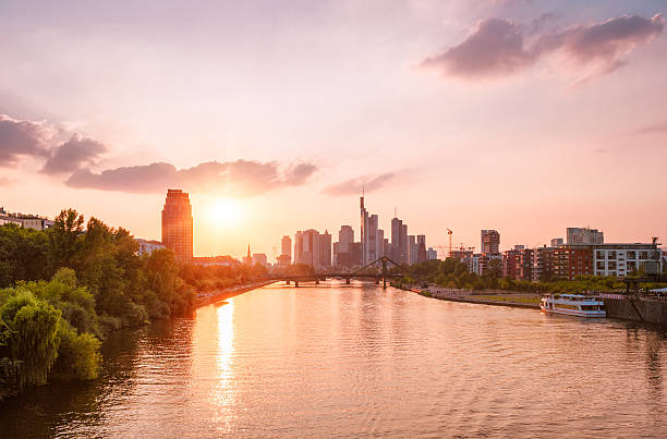 istock Skyline of Frankfurt am Main by sunset 605988186