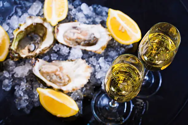 Photo of Food. oysters and champagne