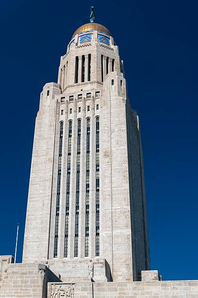 istock Impressive State Capitol Building in Nebraska on a Clear Day 605990942