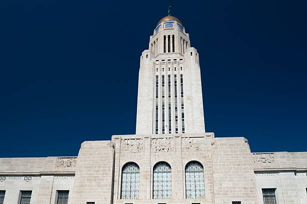 istock Impressive State Capitol Building in Nebraska on a Clear Day 605991264