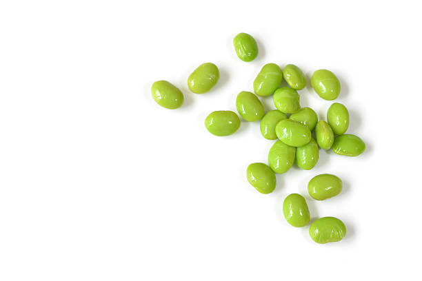 Edamame or soybeans on white background - isolated