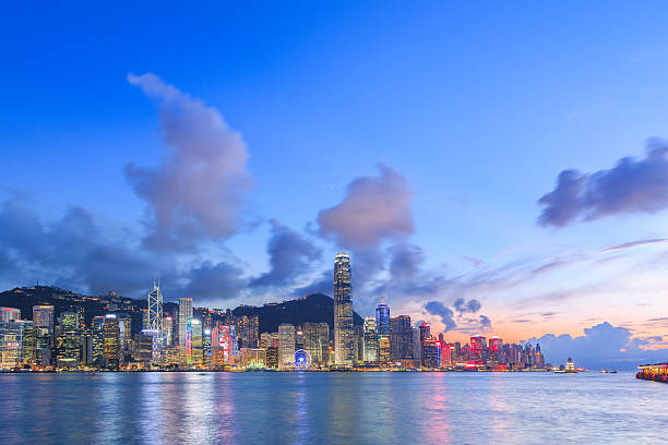 istock Hong Kong Victoria Harbour in a Good Day 605993744