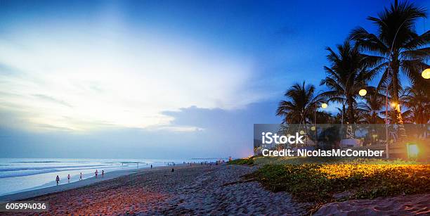 Seminyak Denpasar Bali Indonesia Beach Scene At Sunset Stock Photo - Download Image Now