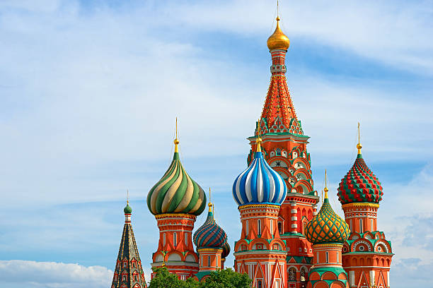 собора св. василия блаженного на красной площади в москве  - russia moscow russia st basils cathedral kremlin сток�овые фото и изображения