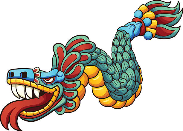 Cartoon Quetzalcoatl vector art illustration