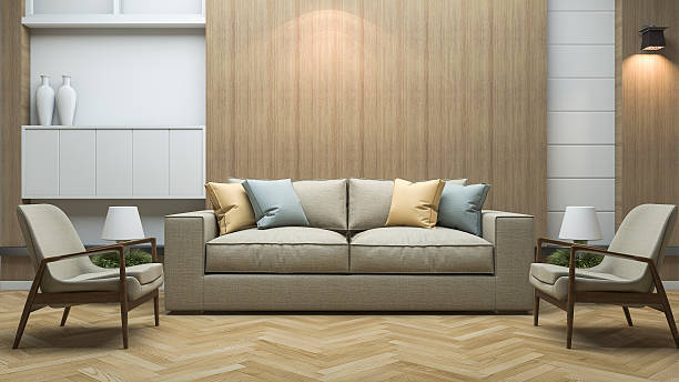 istock 3d rendering vintage style living room with beautiful decor 606000338