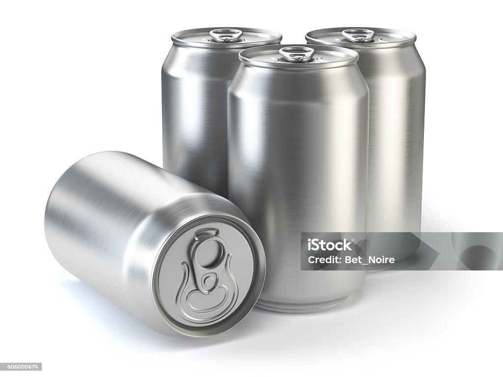 Aluminium beer cans  isolated on white. Aluminium beer cans  isolated on white. 3d illustration Can Stock Photo