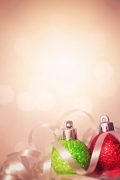 istock Christmas ornaments on defocused background 606003354