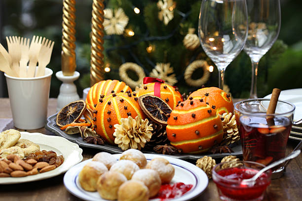 istock ebelskiver, glogg and orange pomander 606004224