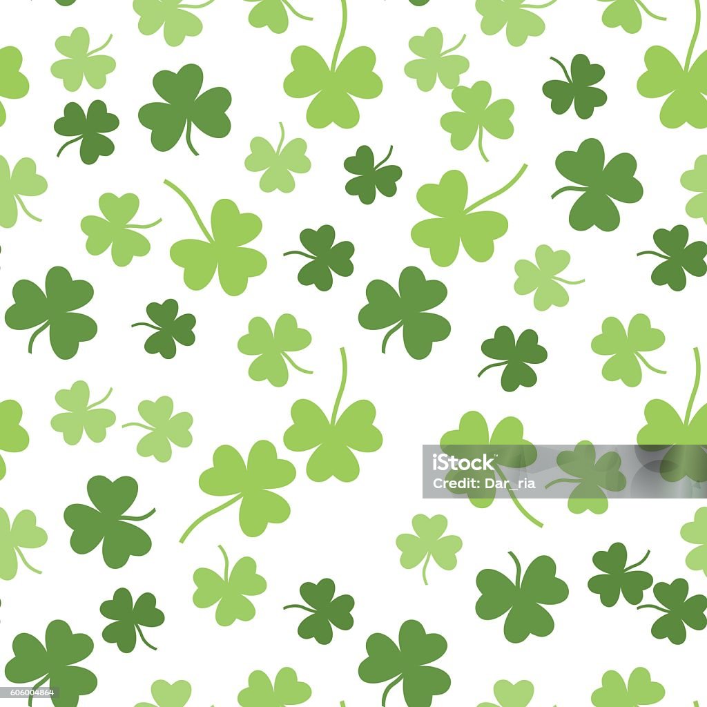 Seamless vector shamrock background for St. Patricks Day Seamless vector green shamrock clover background for St. Patricks Day Clover stock vector