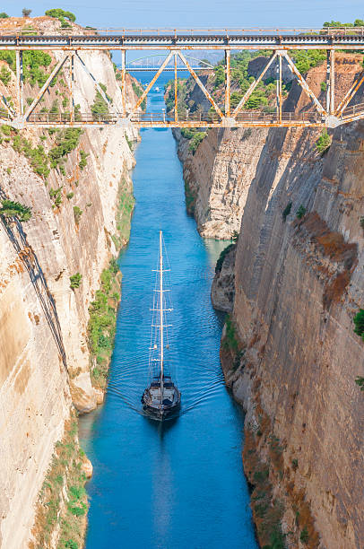 istock Yacht in the Corinth canal 606004896