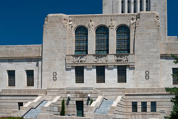 istock Impressive State Capitol Building in Nebraska on a Clear Day 606005236