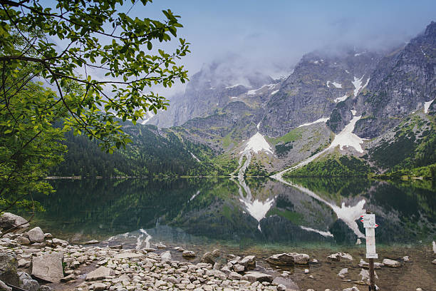 istock Mountain lake in summer 606005862
