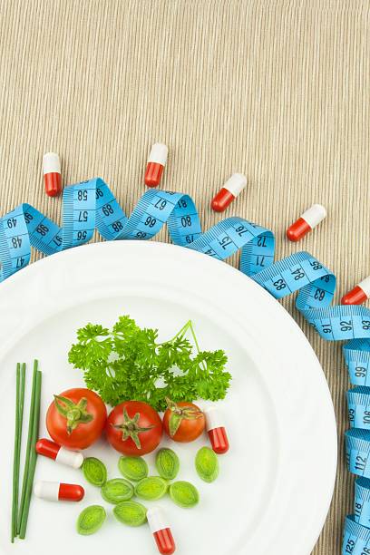 istock Strict diet against obesity. Dietary vegetable diet. 606007620
