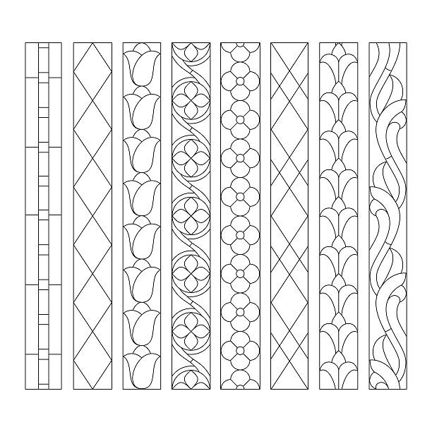 스테인드 글라스 패턴 - stained glass church window glass stock illustrations