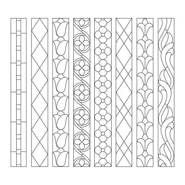 Vector illustration of stained glass patterns