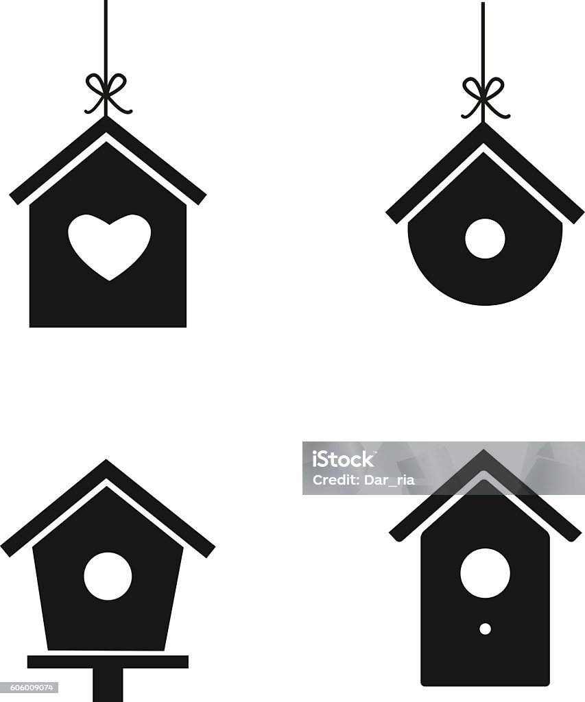 Bird house icon set Bird house icon set isolated on white background Birdhouse stock vector