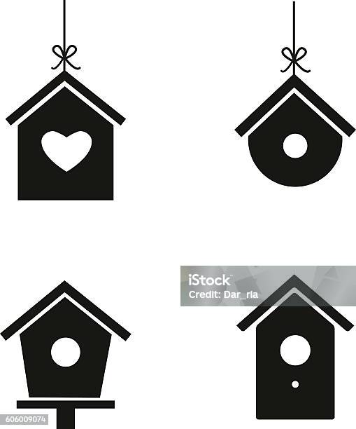 Bird House Icon Set Stock Illustration - Download Image Now - Birdhouse, Icon Symbol, Vector