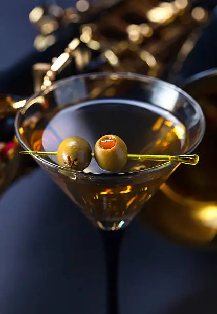 Photo of martini with green olives