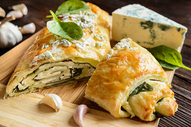 istock Strudel stuffed with spinach, cheese and garlic 606015548