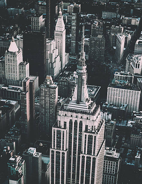 New York City aerial view skyline of empire state building New York City aerial view skyline of the empire state building empire state building photos stock pictures, royalty-free photos & images