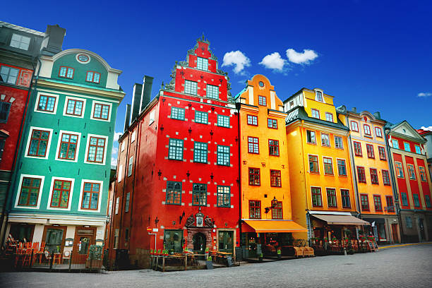 Old town Stortorget place in Gamla stan, Stockholm stockholm stock pictures, royalty-free photos & images