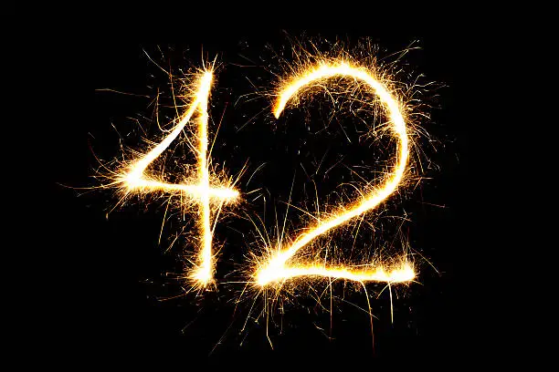 Photo of Number 42 made with sparklers