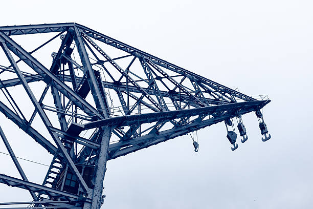 historic crane monument in harbour in Valencia.