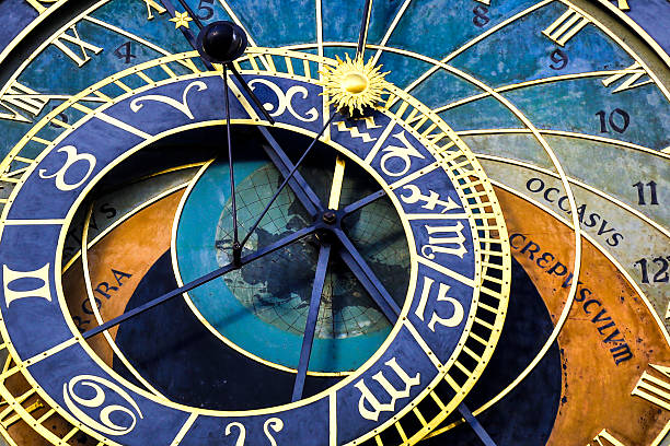Prazski Astronomical Clock Detail of famous astronomical clock Prazski orloj (Prague, Czech Republic) prague stock pictures, royalty-free photos & images