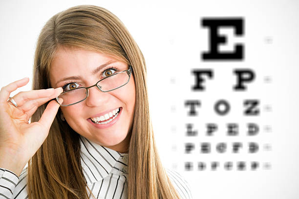istock Woman on eye exam 606191712