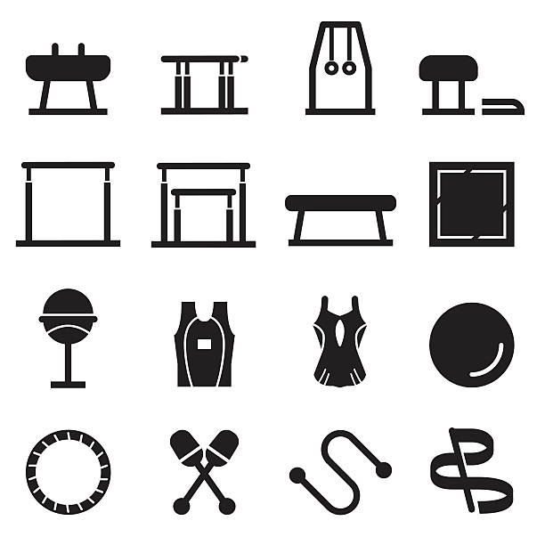 turngeräte icons [black edition] - edition stock-grafiken, -clipart, -cartoons und -symbole