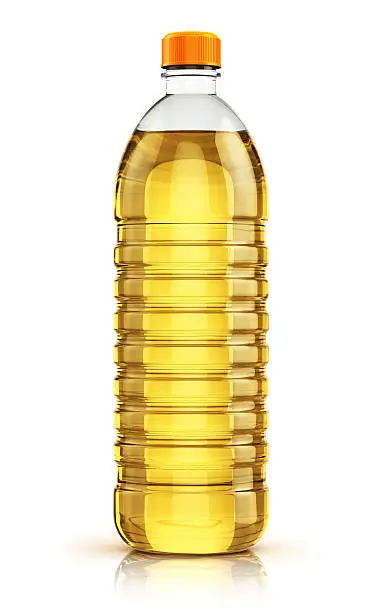 Photo of Plastic bottle of vegetable cooking oil