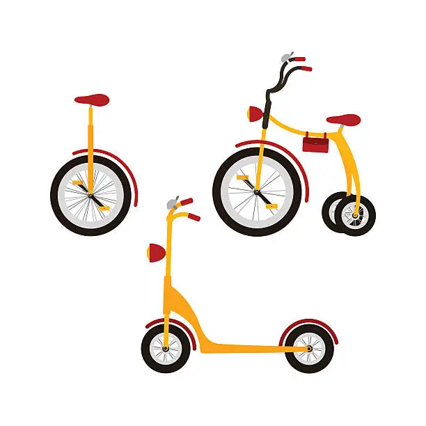 Vector illustration of Kid bicycles