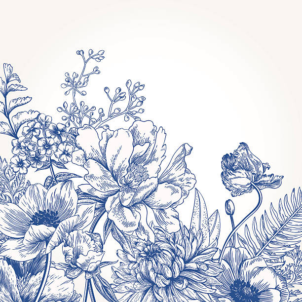 Floral background with flowers.