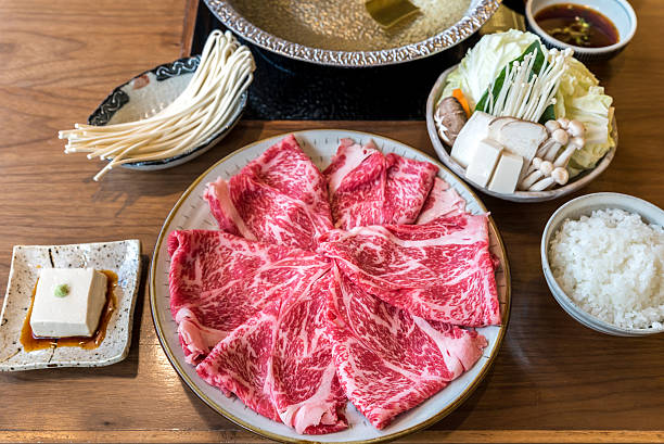 istock Wagyu beef Shabu hot pot set 606207882