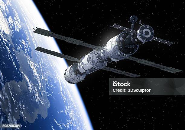 International Space Station In Space Stock Photo - Download Image Now - International Space Station, Astronaut, Outer Space