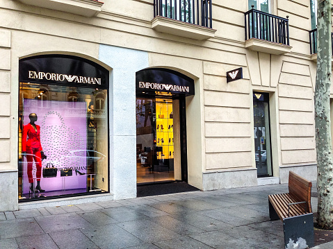 Madrid, Spain  - December 27, 2013: Emporio Armani Store in Madrid, Spain